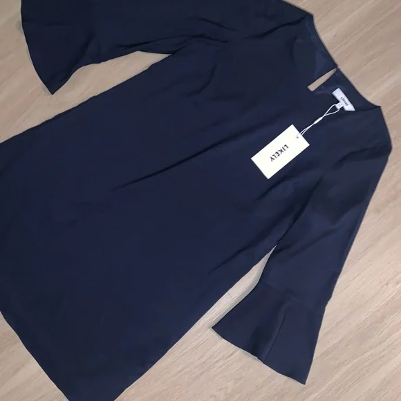 NWT LIKELY NAVY BELL SLEEVE SHIFT DRESS 2 XS ANTHROPOLOGIE - Picture 5 of 8